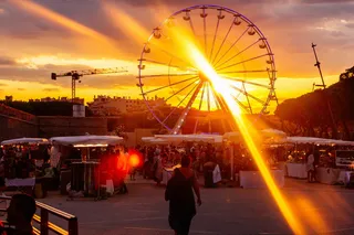 antibes，法国，摩天轮，市场，日落，夏天，阳光，心情