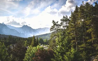 山脉，树木，荒野，风景，白天，云，天空，山脉