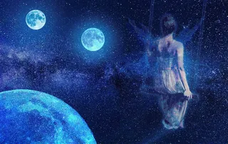 童话、幻想、宇宙、小说、蓝色、月亮、太空、科幻