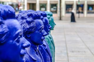 阿尔伯特·爱因斯坦、乌尔姆、雕塑、展览、物理学家、半身像、大教堂广场、艺术