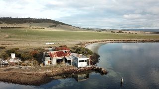 澳大利亚小斯旺波特盐场路181号，塔斯迈纳，锡屋，废弃建筑，小屋，水