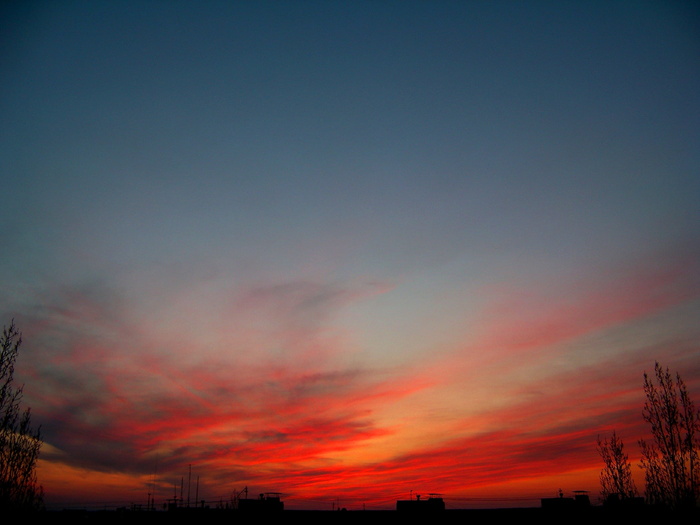 天空，傍晚，日落，云朵，夜空，风景，自然之美，自然