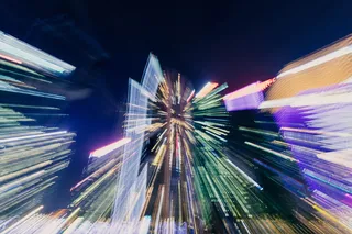 城市灯光的延时摄影