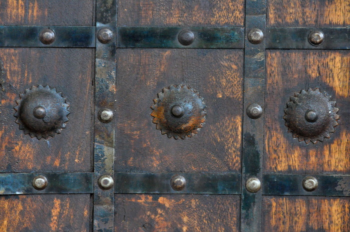 木材、金属、生锈、配件、门、实心、全框架、背景