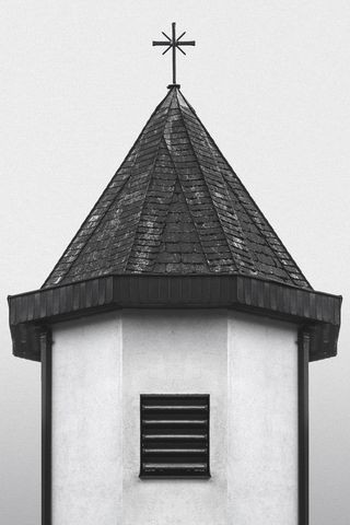 黑白大教堂特写照片