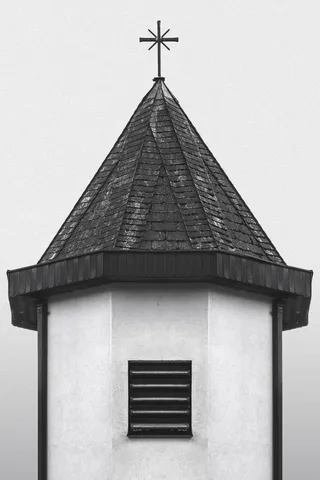 黑白大教堂特写照片