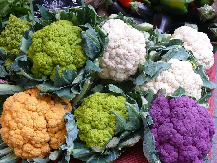 花椰菜，彩色，蔬菜，维生素，健康，市场，蔬菜摊，营养
