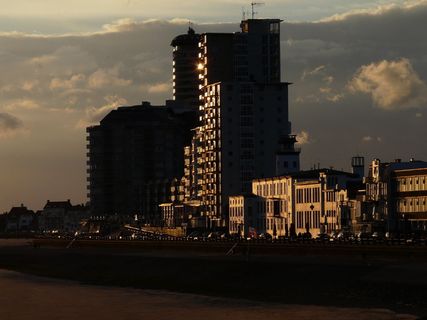 abendstimmung，日落，风暴，弗利辛根，荷兰，雷雨云，天气，建筑