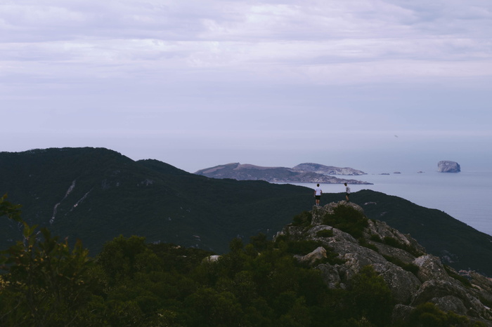 悬崖，自然，海洋，人，岩石，海，树，山