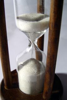 钟形玻璃，棕色，木制，框架，沙漏，时间压力，时间，用完