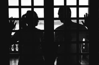 菲律宾，老挝城市，窗户，情侣剪影，剪影，情侣，黑白，正方形