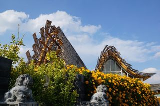 建筑、中国、建筑、世博会、天空、建筑结构、自然、植物