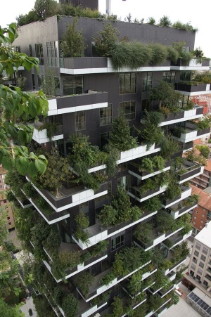 米兰博斯科Vericale，树木，建筑，工厂，建筑外部，建筑结构，树木
