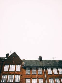 白色天空下的棕色建筑