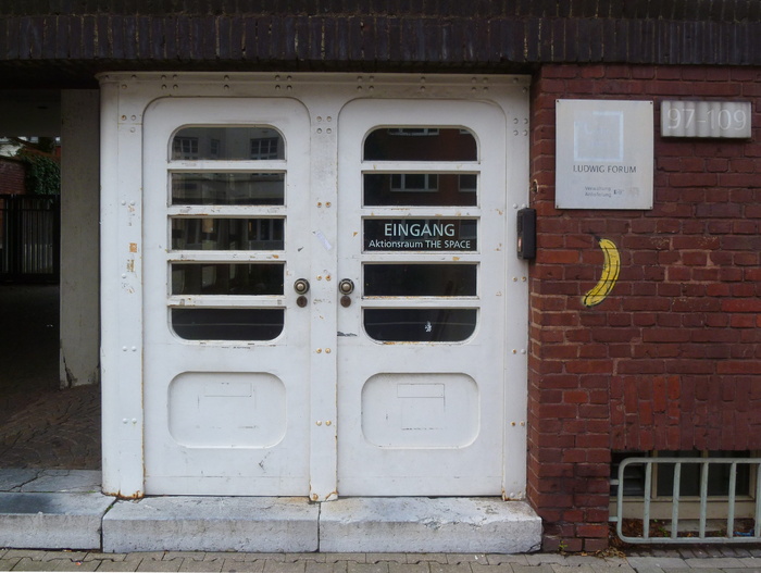 入口门，亚琛，博物馆，艺术，路德维希论坛，香蕉，展览，门