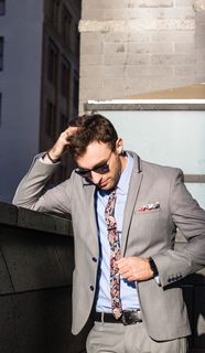 美国，旧金山，模特，城市，西装，玻璃，领结，对比