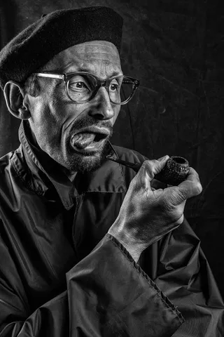 人，经理，肖像，思想家，皮影戏，影子，老人，沉思