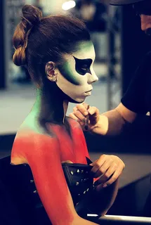 expocosmética、女性、人体彩绘、展示、模特、真人、时尚、关注前景