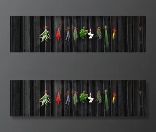 香料、香草、罗勒、韭菜、新鲜、健康、木材、食品