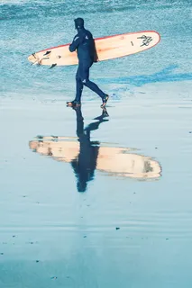 格恩西岛，某人，海，反思，潜水服，运动，水，海洋