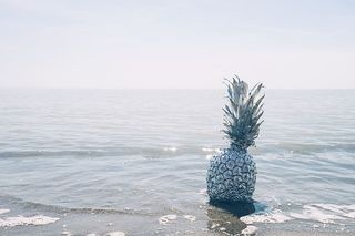 菠萝、甜点、开胃菜、水果、果汁、作物、海滩、海洋