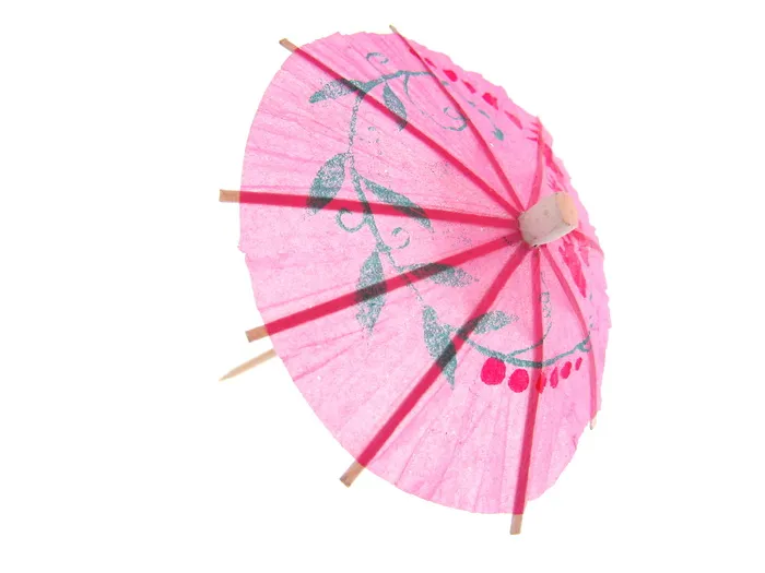 椰子、伞、孤立、棒状、热带、白色、红色、短尾