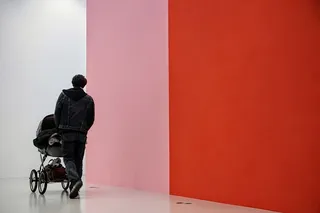 访客、婴儿车、美术馆、背景、壁纸、跑步、单人、后视图