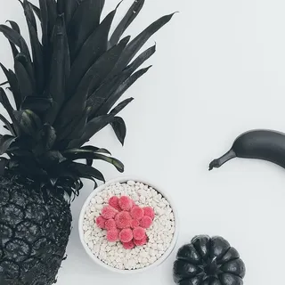 黑色、菠萝、碗、燕麦、南瓜、水果、蔬菜