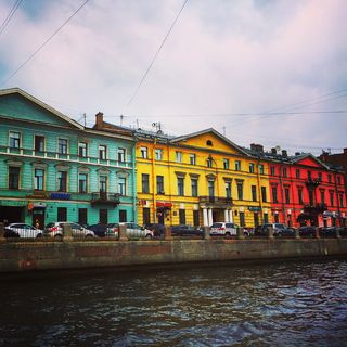 俄罗斯，圣彼得堡，彩色，圣彼得堡，雷鬼，建筑结构，建筑外观，建筑