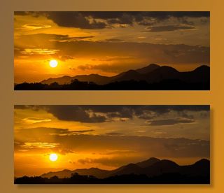 自然、景观、树木、多云、轮廓、太阳、日落、山脉