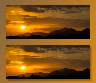 自然、景观、树木、多云、轮廓、太阳、日落、山脉