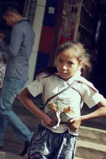 女孩，傈僳族，人，孩子，亚洲，街道，傈僳族，人，亚洲，街道