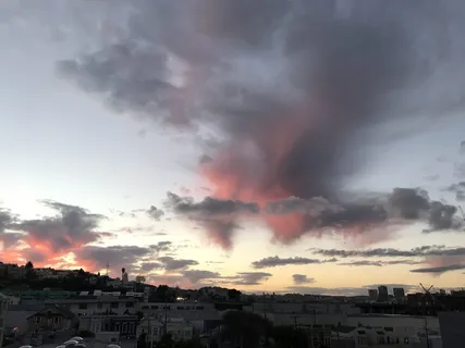 美国, 旧金山, 日落, 云, 苏特罗塔, potrero 山, 云-天空, 天空