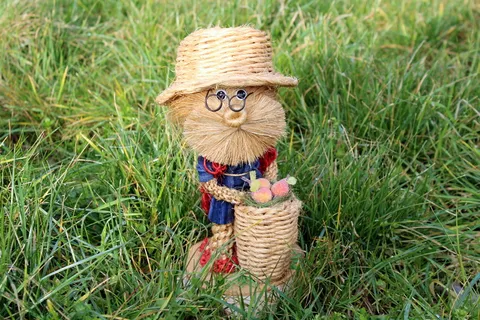 爷爷，人物，雕像，园丁，草坪，自然，草，植物