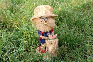 爷爷，人物，雕像，园丁，草坪，自然，草，植物