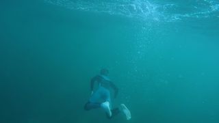 在水体下潜水的人