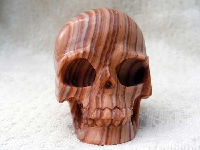 条纹碧玉，水晶，头骨，矿物，水晶，玛瑙，死亡，死亡