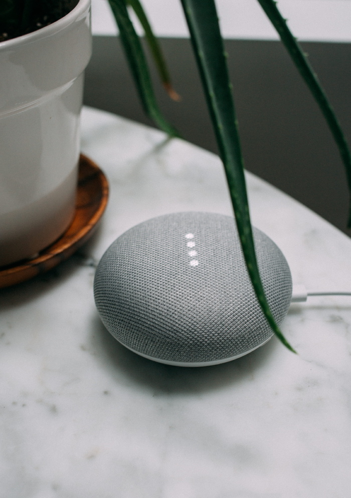 圆形木炭Google Home迷你插件