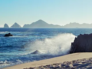 海滩、海洋、弧形、洛斯卡波斯、海角、天空、自然、蓝色