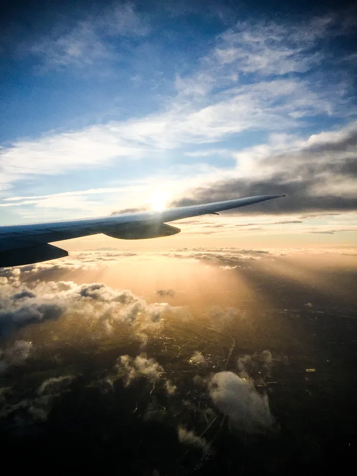 空气，天空，飞机，壁纸，橙色，阳光，旅游，旅行