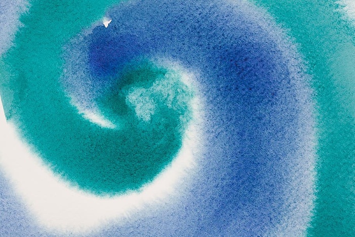 白色、蓝色、扎染绘画、水彩画、水彩画、油漆、背景、颜色