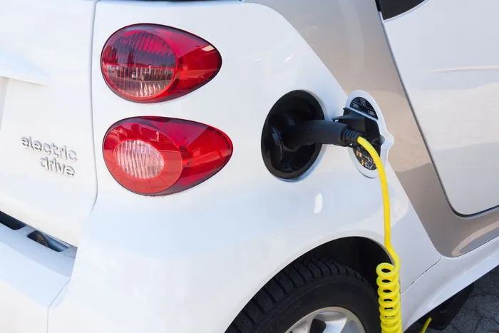 white smart fortwo，电动车，加油，电流，生态，e车，汽车，燃油