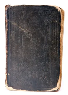 书，棕色，封面，脏的，孤立的，文献，物品，旧的