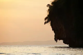 海岸，岛屿，岩石，海洋，日落，海洋，水，海滩