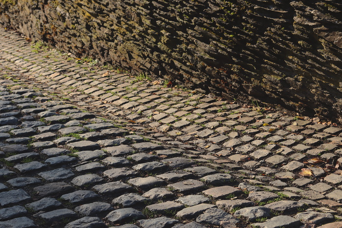 比利时，la roche en ardenne，铺砌，路面，街道，authentic，ardennes，old