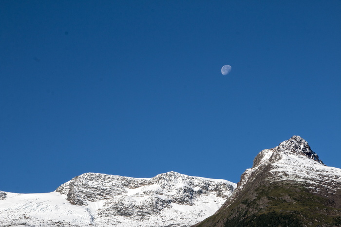 景观、月亮、山、自然、天空、雪、户外、山峰