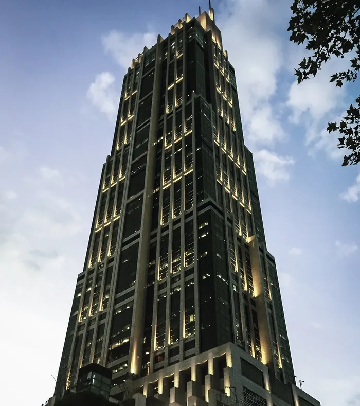 中国，上海，公寓楼，办公室，大楼，市中心，办公楼，黄昏