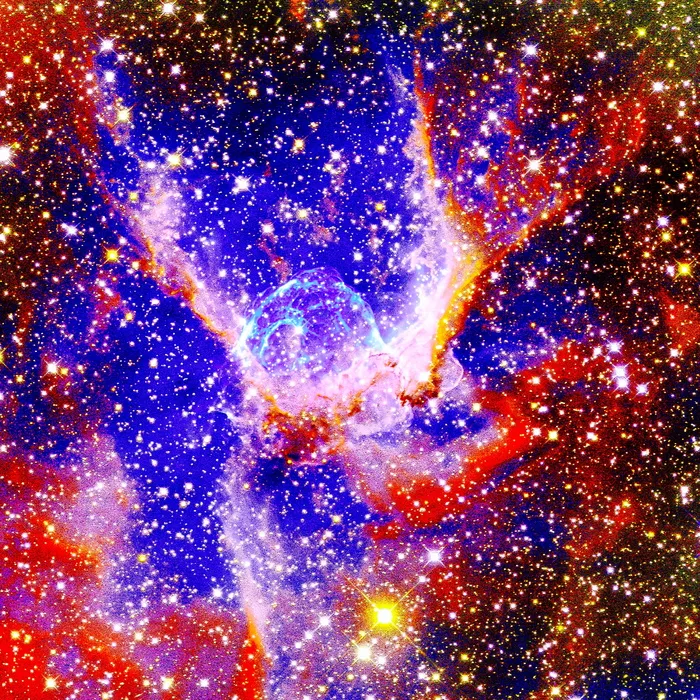蓝色，红色，黄色，星云，恒星，太空，宇宙，天文学