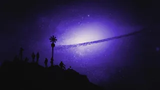 轮廓，人，树，夜晚，银河系，恒星，太阳系，银河系