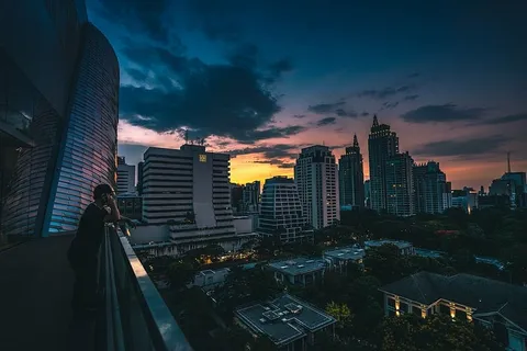 航空、景观、城市景观、黄金时段、建筑、建筑、基础设施